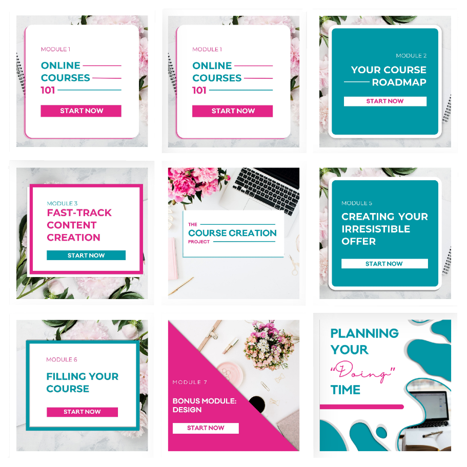 Course Creation Social Media Assets Portfolio Graphic